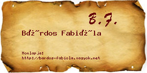 Bárdos Fabióla névjegykártya